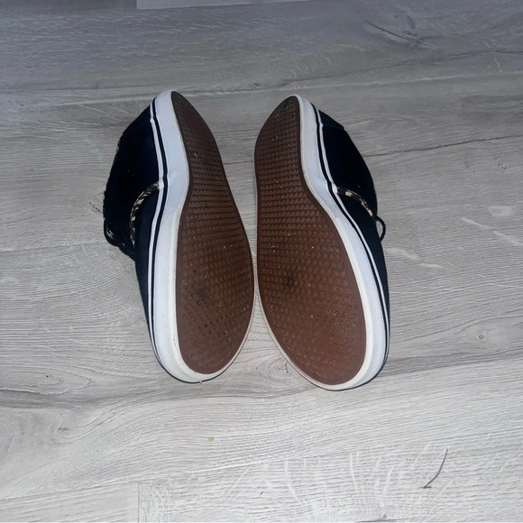 Vans womens sz 7 black and leopards sneakersers - Picture 5 of 6